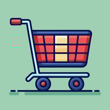Consumer Cart Minimalist Illustration Design vector