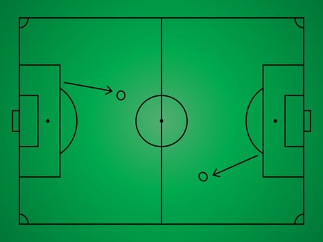 Soccer pitch football field ground illustration. vector