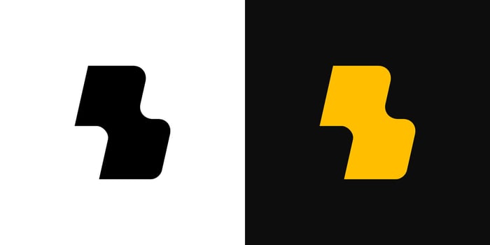 B icon logo abstract shape . Business design simple minimal logo vector