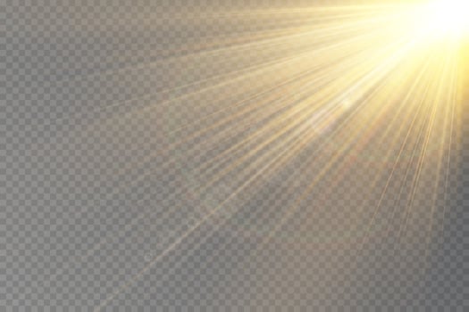 Light flare special effect with rays of light. Glow transparent light effect set, explosion, glitter, spark, sun flash. vector