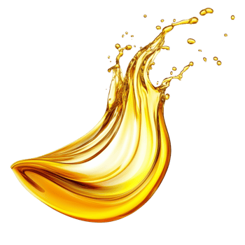 Creative splash of golden liquid resembling a banana shape, transparent png