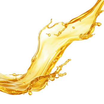 Golden liquid splash captured in motion against a white background, transparent png