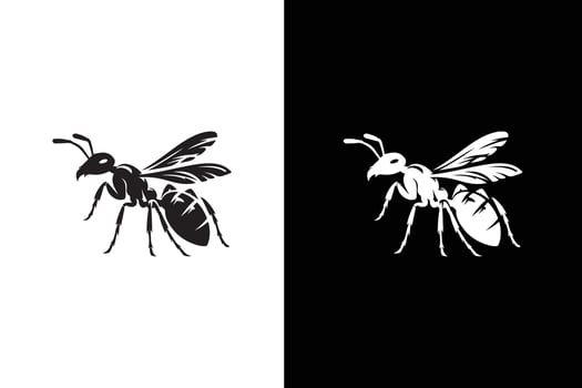 Ant Icon silhouette Flat Design. Ant icon illustration black white vector