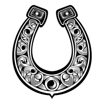 Good Luck Horseshoe Icon Art Illustration vector