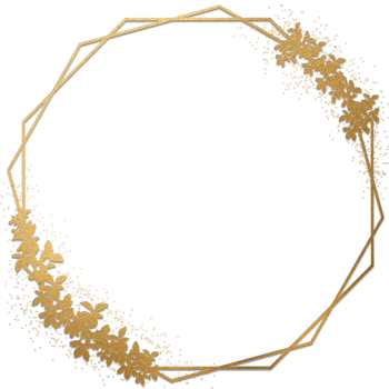 Golden Floral Geometric Frame Border Background png