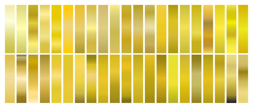 Yellow Gradient Set for Light to Bright Colors vector