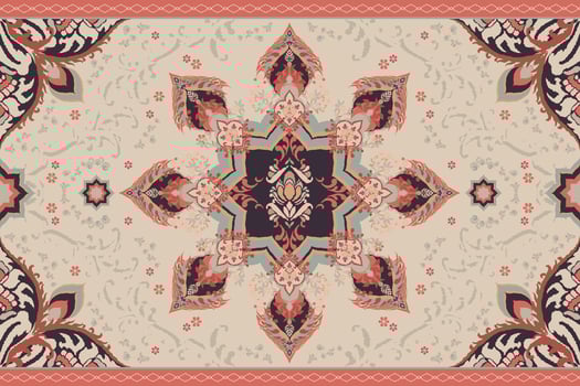 Vintage Arabic pattern.Persian colored carpet.Rich ornament for fabric design vector