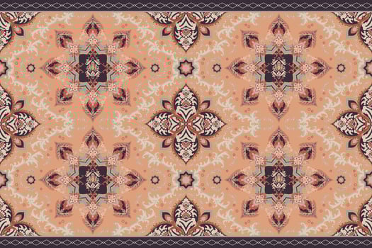 illustration carpet rectangular painting floor covering retro classic style fine pattern. vector