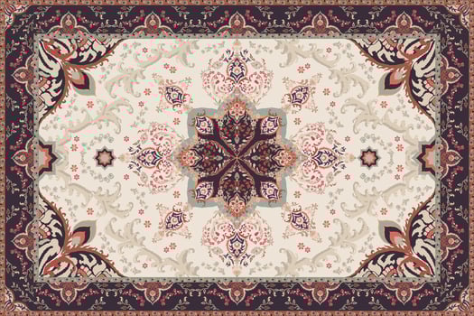 Vintage Arabic pattern. Persian colored carpet. Rich ornament for fabric design, handmade, interior decoration, textiles. Blue and beige background. vector