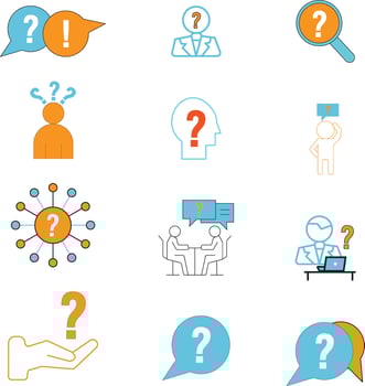 Question mark icon sets vector