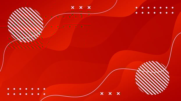 Abstract red fluid wavy background with geometric shapes, modern dynamic wallpaper vector