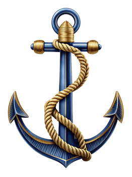Colorful nautical anchor design for sailing lovers, cut out transparent png
