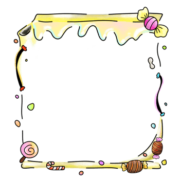 Candy decoration photo frame border design background illustration png