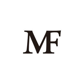 letter mf simple linked font serif logo vector