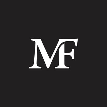 letter mf loop linked 3d flat logo vector