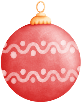 Hand-Drawn Watercolor Christmas red and gold Ball Ornaments with white pattern with Festive Designs png