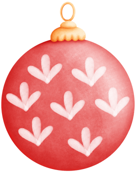 Hand-Drawn Watercolor Christmas red Ball Ornaments with white pattern with Festive Designs png