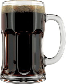 a glass of dark beer on a transparent background png