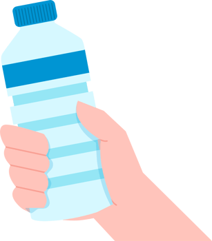 Hand holding bottle of water Illustration png