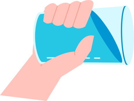 Hand with a glass of water Illustration png