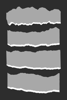 Grey torn paper element set. Ripped paper sheets background template. For scrapbook, presentation, cover, or social media graphic element. vector
