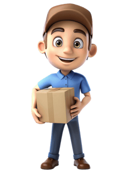 Smiling Delivery Guy Holding Package png