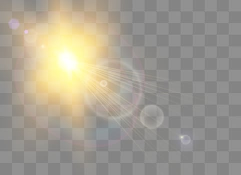 Brilliant sunburst with glittering light vector