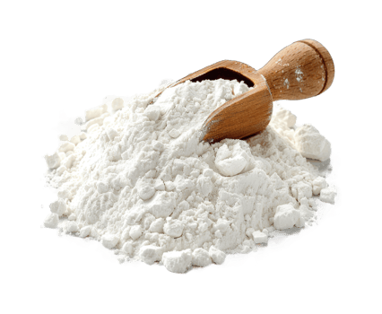 White flour or powder isolated on transparent background cutout png