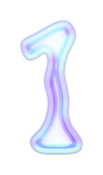 Holographic Y2k 3D Chrome number 1 png