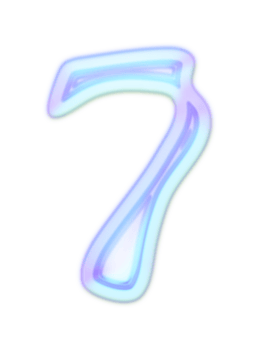 Holographic Y2k 3D Chrome number 7 png