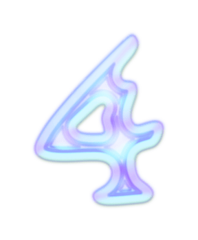Holographic Y2k 3D Chrome number 4 png