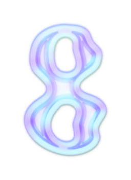 Holographic Y2k 3D Chrome number 8 png