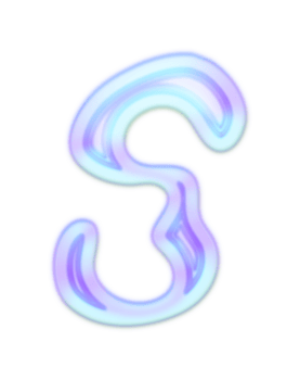 Holographic Y2k 3D Chrome Letter S png