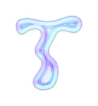 Holographic Y2k 3D Chrome Letter T png