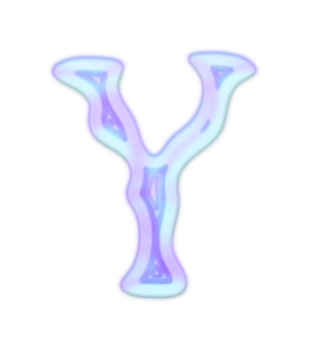 Holographic Y2k 3D Chrome Letter Y png