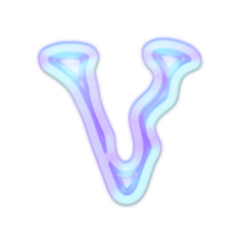 Holographic Y2k 3D Chrome Letter V png