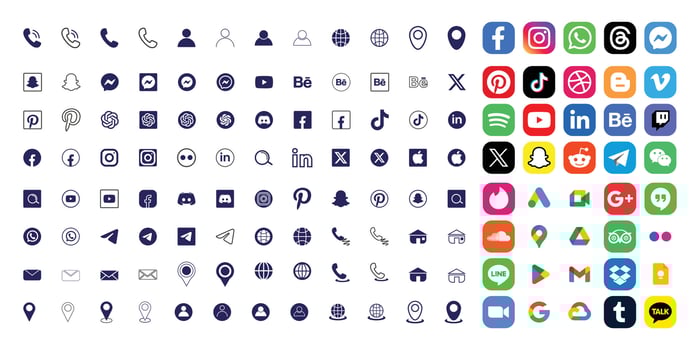 Social Media Icon Pack for Marketing and Web Use vector