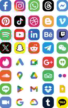 Social Media Icon Pack for Marketing and Web Use vector