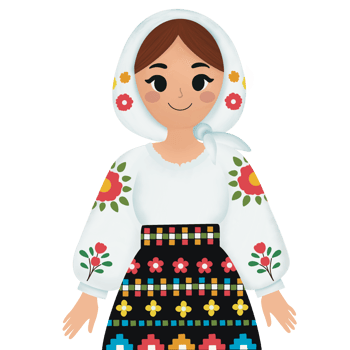 Woman wearing Romanian Traditional Clothing png