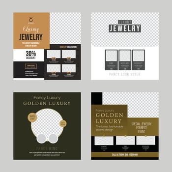 jewelry social media post design template vector