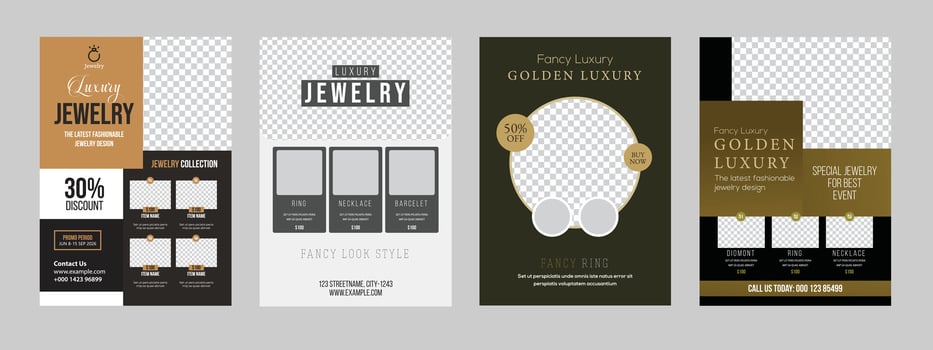 jewelry flyer design vector