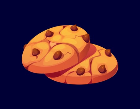 Chocolate chip cookie cartoon confectionery pastry vector