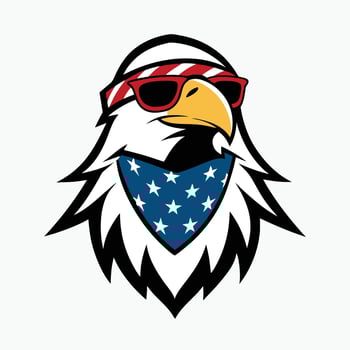 Stylish American Eagle Logo with Sunglasses vector