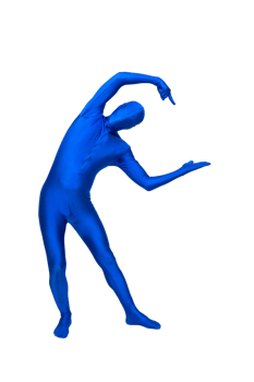 Mysterious blue man in morphsuit png