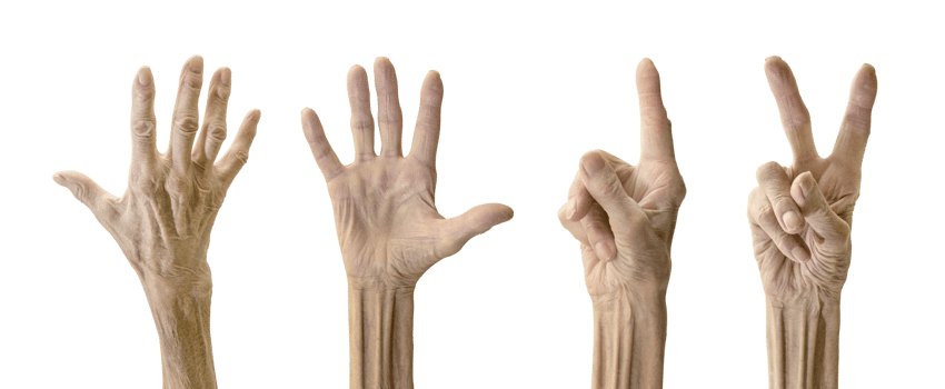 Old woman hand on transparent background png