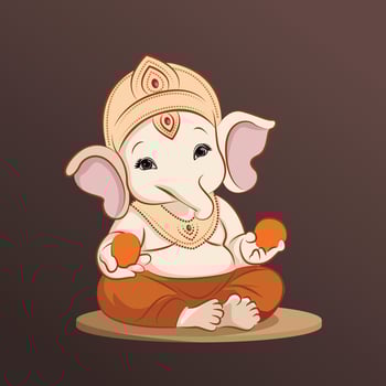 Baby Ganesh art illustration vector