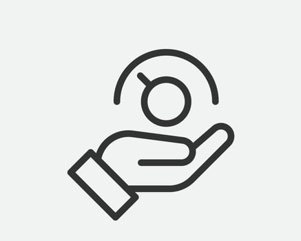 Light dimmer icon line trendy design. Electricity lamp saving energy sign. Black and white flat style. vector