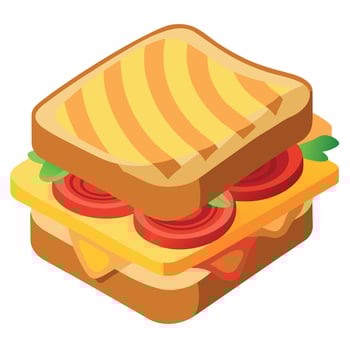 Delicious grilled sandwich with crispy bacon. served on toasted bread. Perfect for a hearty meal or vector