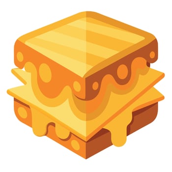 Delicious grilled cheese sandwich with melted cheese and crispy bread. perfect for a comforting meal vector