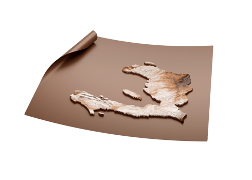Map Of Haiti Old Style Brown On Unrolled Map Paper Sheet 3d Illustration png